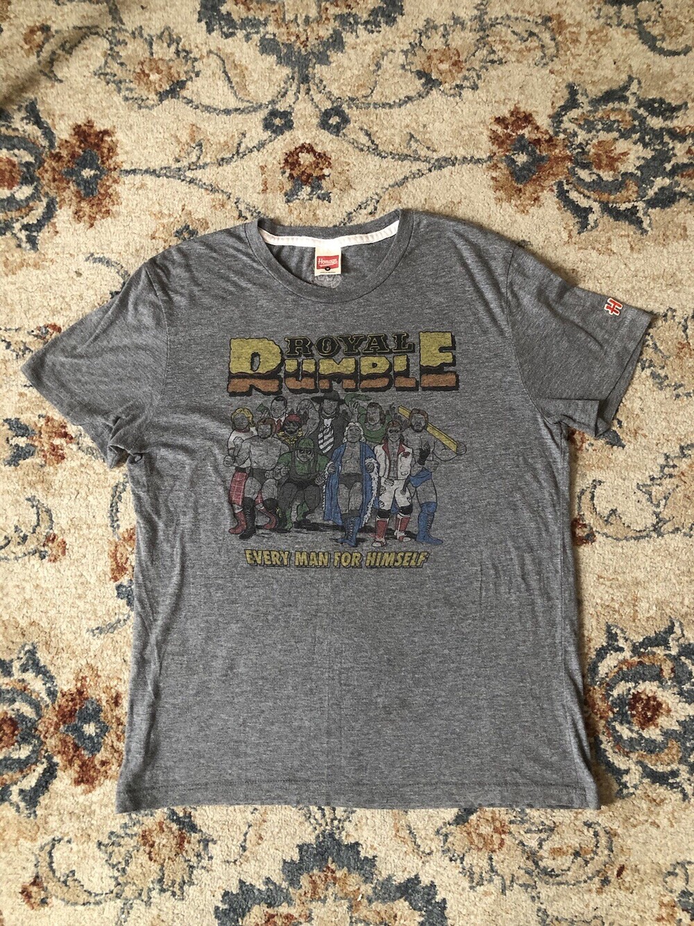 Homage Royal Rumble Tee T-Shirt Men's Size M Gray Short Sleeve Wrestling